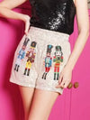 Christmas Sequined Nutcracker Shorts