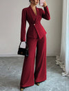 One-Button Blazer & Pants Two-Piece Suit Set for Polished Days