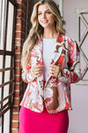 The Effortless Floral Shawl Collar Plus Blazer