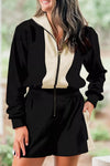 Two-Tone Zip-Up Romper